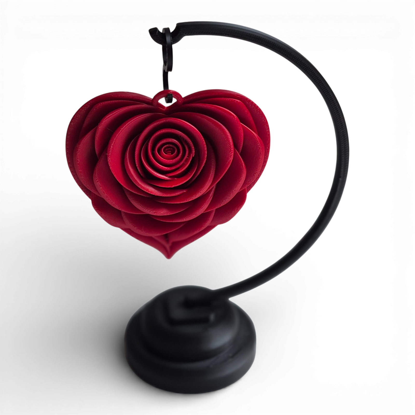 Corazón Rosa impreso en 3D con soporte decorativo - Imagen 2