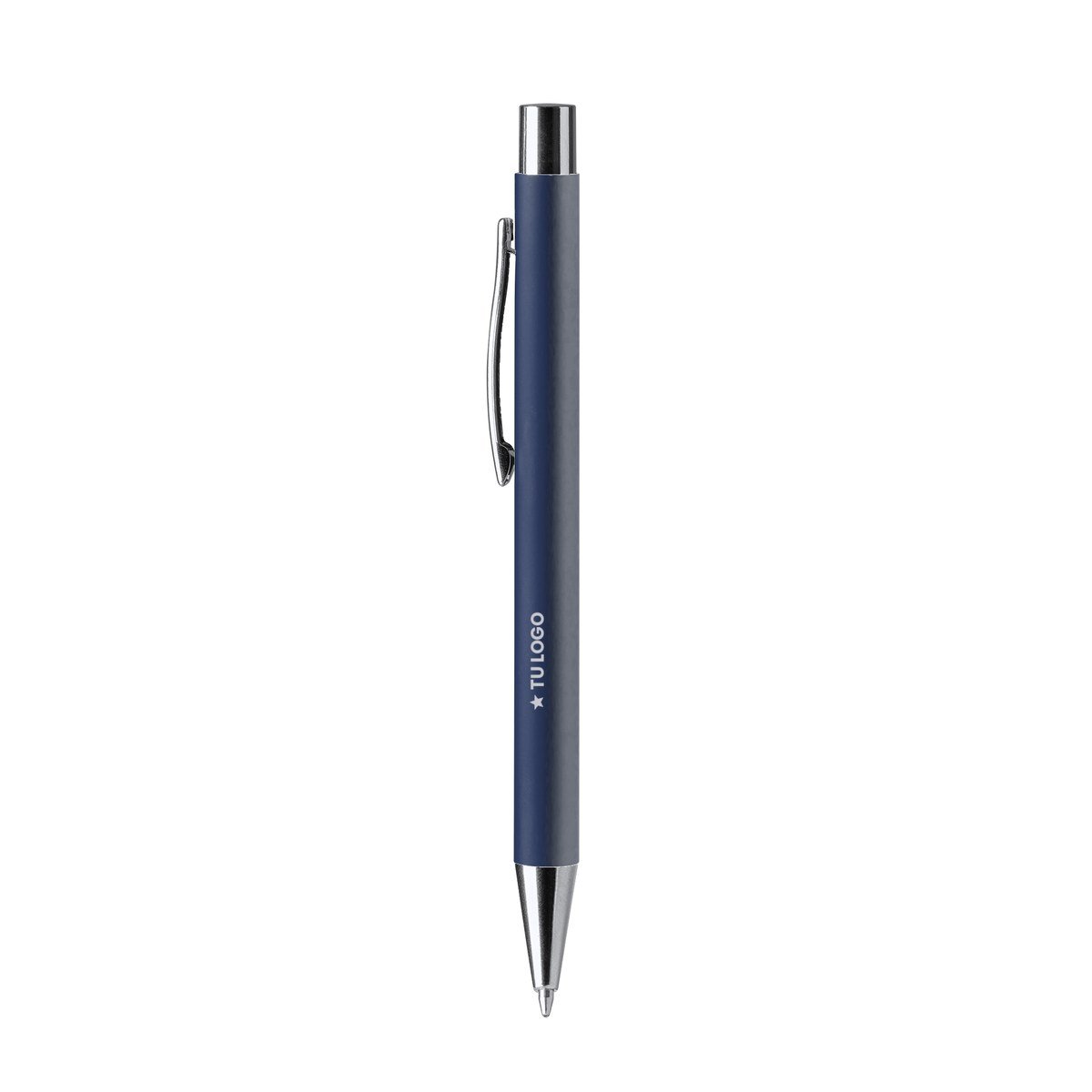 Bolígrafo DOVER azul marino con logo grabado láser