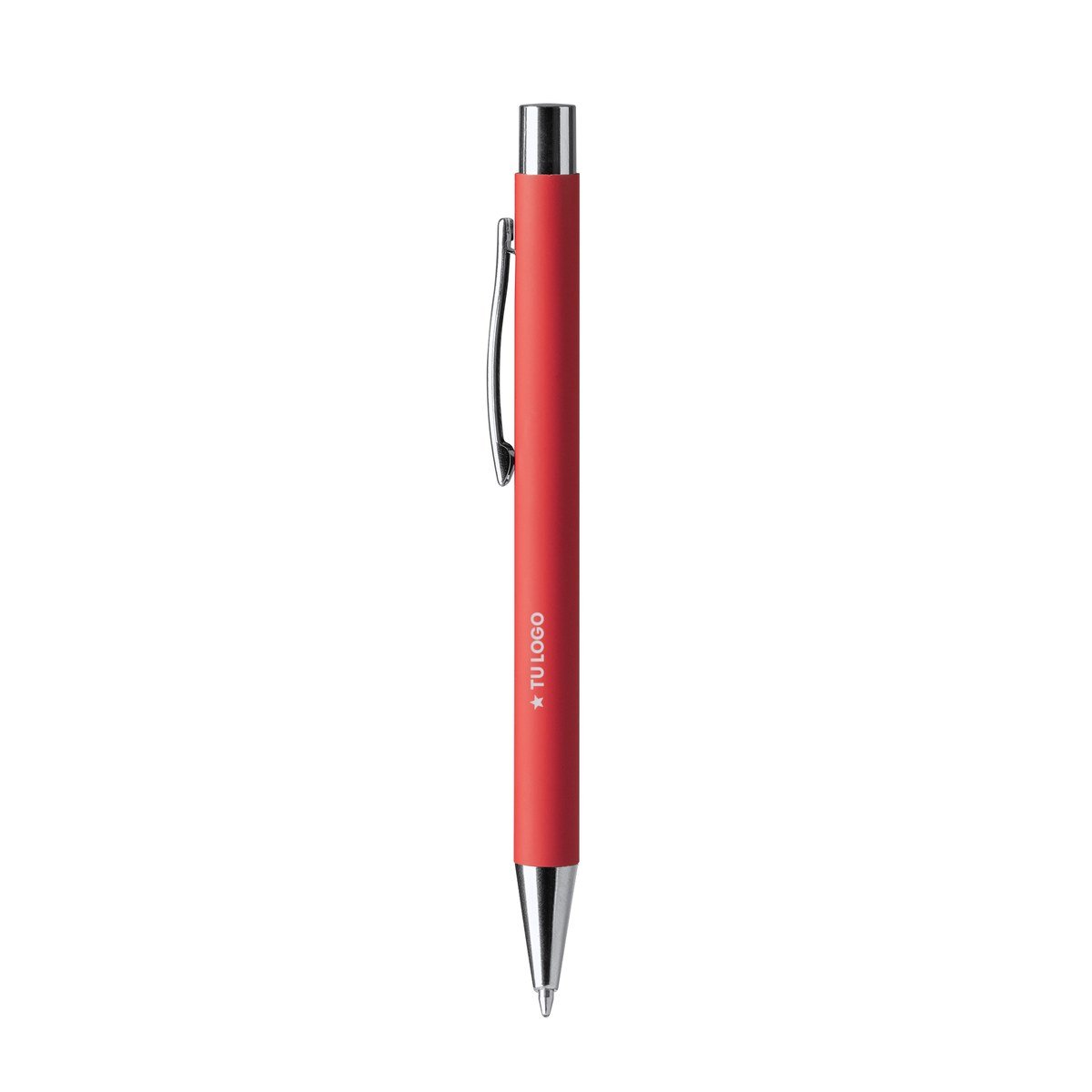 Bolígrafo DOVER rojo con logo grabado láser