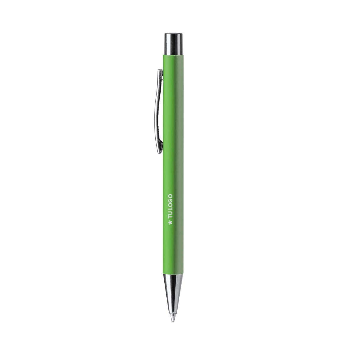 Bolígrafo DOVER verde con logo grabado láser