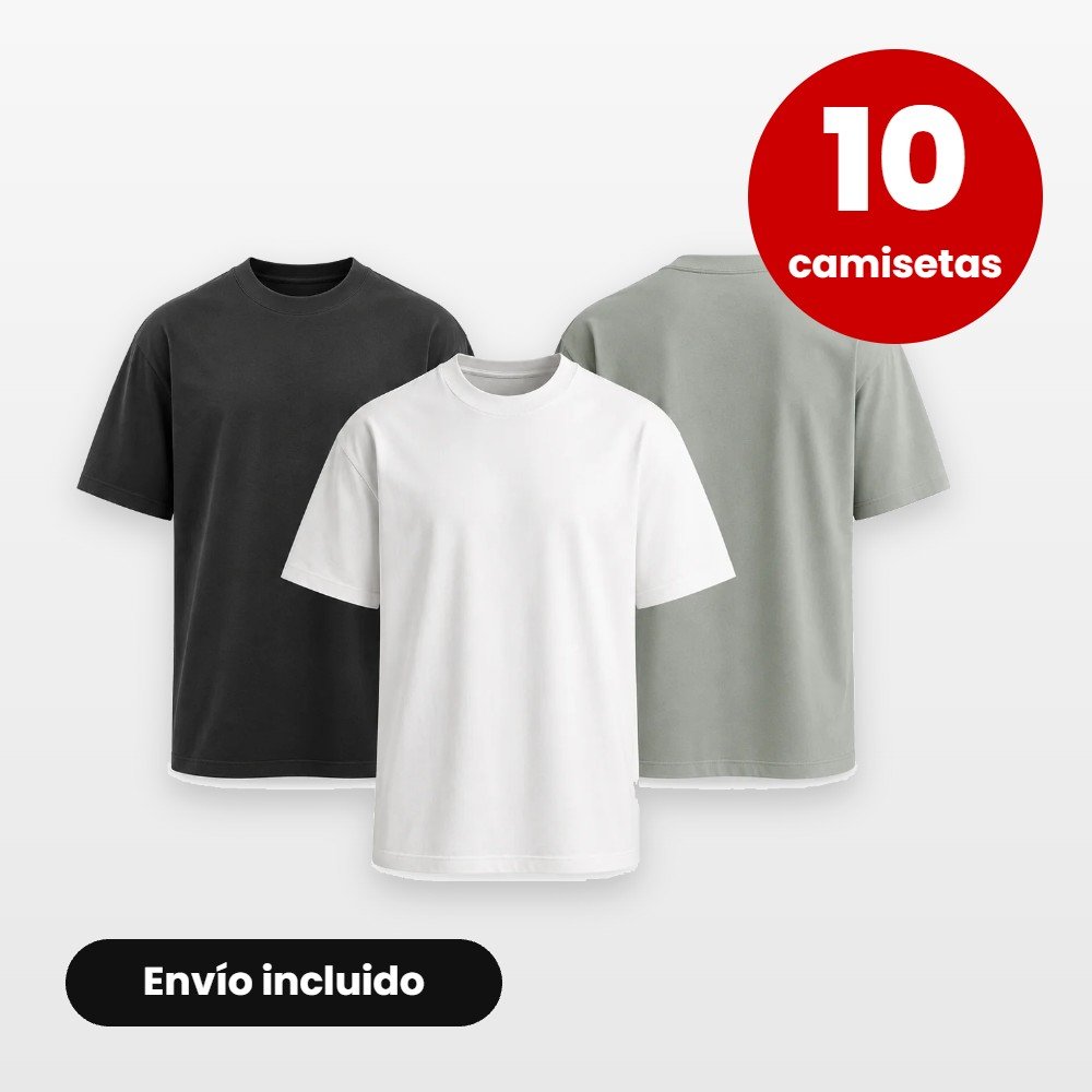 Pack de 10 camisetas personalizadas con envío incluido